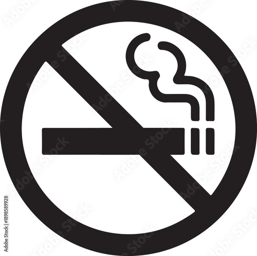 No Smoking Sign with Cigarette white background