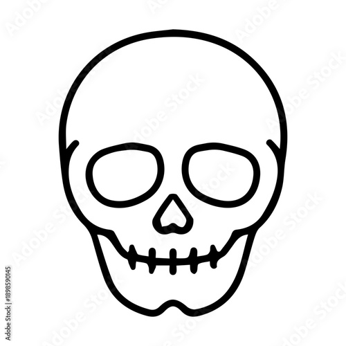 Minimalist Skull Line Art