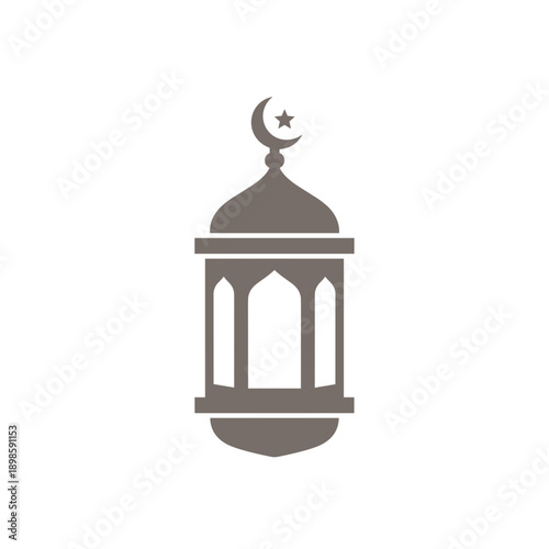 Minimal Islamic Lantern Flat Vector Icon for Eid al Adha