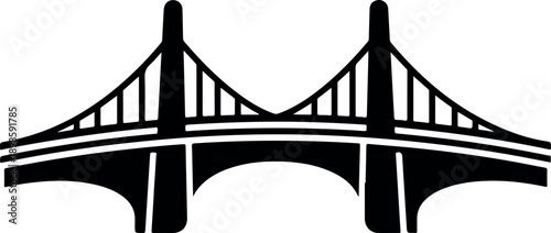 Minimal Suspension Bridge Shape on Light Background