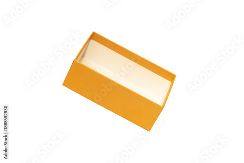 A Gold Gift Box is Isolated White Background Cutout