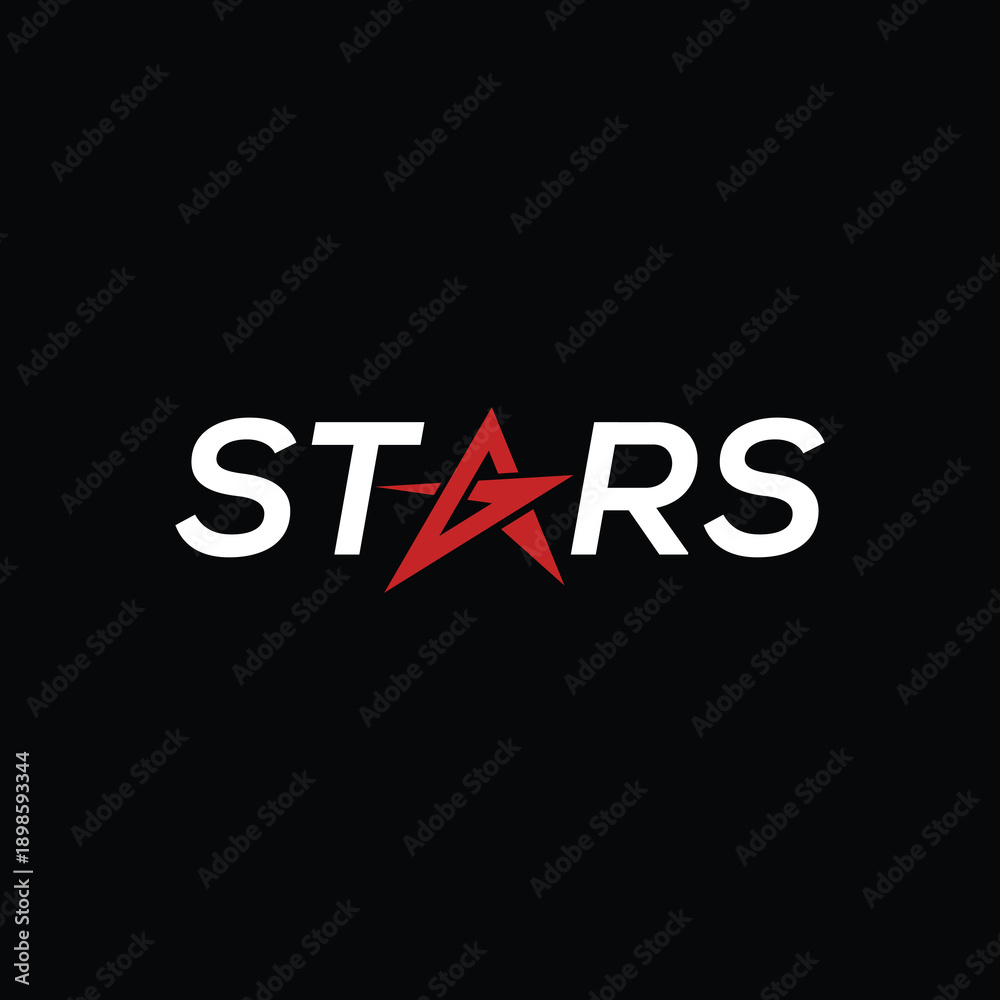 Fototapeta premium stars logo design, word mark stars graphic vector template