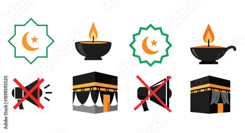 Ramadhan Icon Set Vector Illustration