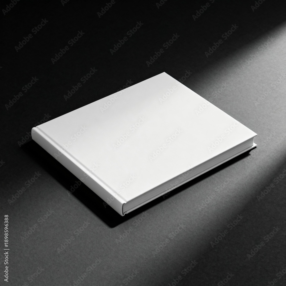 Fototapeta premium White Hardcover Book Mockup on Black Background