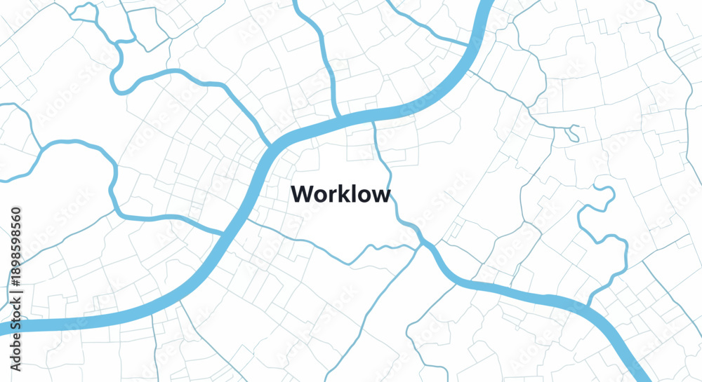 Fototapeta premium Workflow System Map: Conceptual Diagram of Business Process Flow, Logistics, and Network Organization