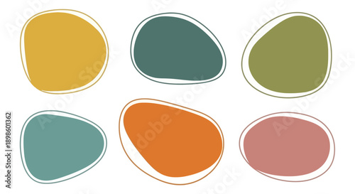 Abstract Organic Shapes Collection with Hand Drawn Outlines.