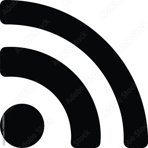 wifi signal icon bold black flat style isolated on white background