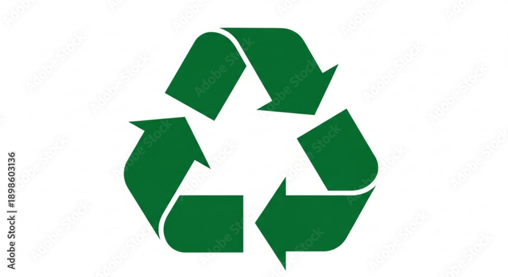 Obraz premium Green recycling symbol logo for eco friendly and environmental concepts