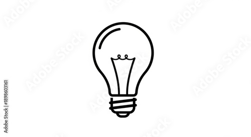 A simple black line drawing of a light bulb