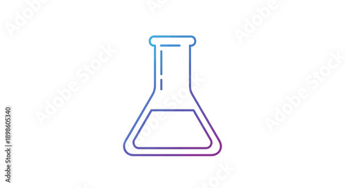 Minimalist graphic illustration of a laboratory flask for scientific experimentation
