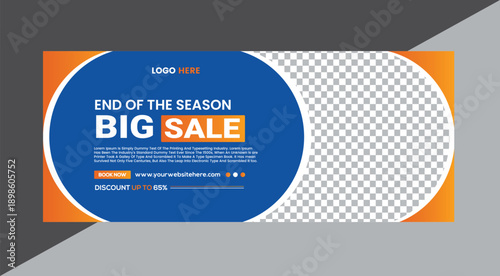 End of Season Big Sale Template with Checkered Pattern
