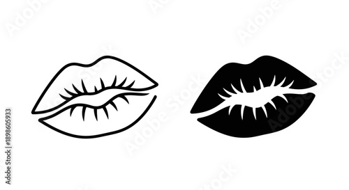 Kiss Lips Icon - Symbolizing Love, Affection, Romance, and a Passionate Embrace