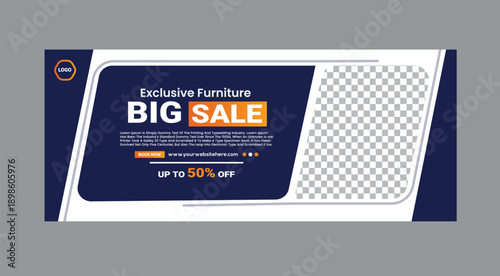 Exclusive Furniture Big Sale banner template design for website and advertising