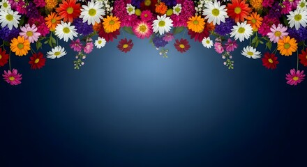 Vibrant floral arrangement on dark background