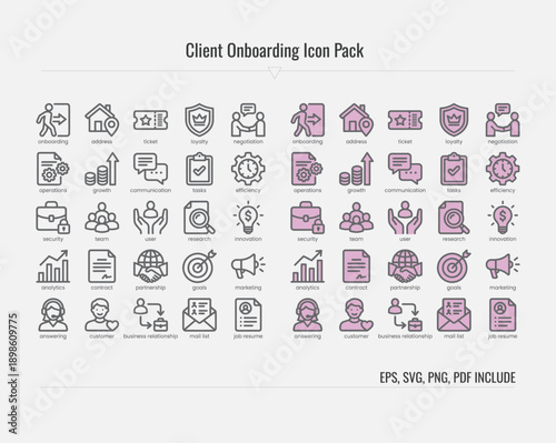 Modern Business & Marketing Line Icon Set