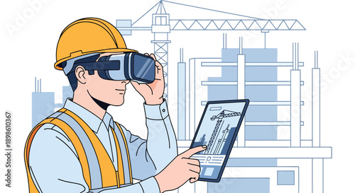 Engineering and Construction Technology Concept – Professionals Using Virtual Reality for Planning and Supervision