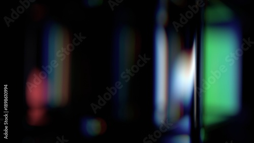 Fotografi Abstract background with blurry colorful reflections and refractions on glass, 3