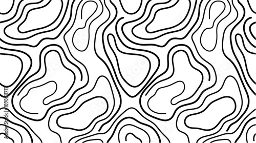 Abstract minimalist line art background with flowing contours