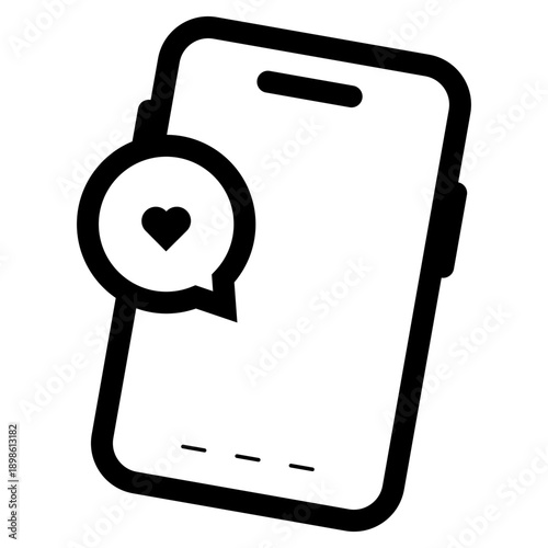 romantic chatting on mobile phone icon