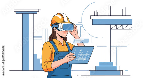Engineering and Construction Technology Concept – Professionals Using Virtual Reality for Planning and Supervision