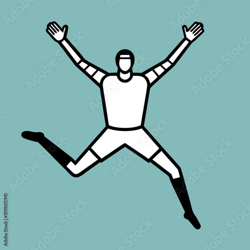 Dynamic Soccer Player Illustration, Athletic Goalkeeper Action, Sports Vector Graphic