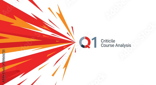 Dynamic Abstract Business Background Vector. Red and Orange Geometric Explosion Burst for Q1 Financial Reports, Corporate Presentation Slide Template, or Performance Analysis.