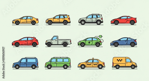 Collection of Pixel Art Cars and Vehicles in Different Styles.