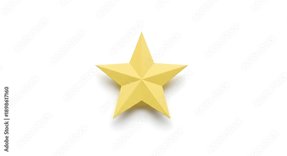 Obraz premium A bright yellow star symbol on a clean white background