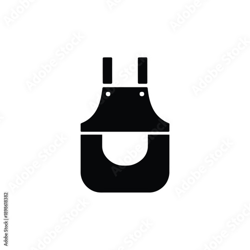 Simple black and white icon depicting a classic overall shape