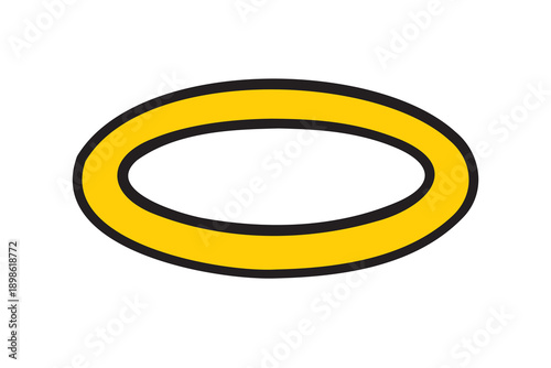 angels halo, nimbus doodle icon. vector flat icon design yellow halo on white background. logo template halo element religion theme.