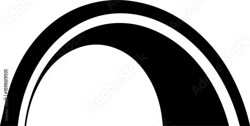 Abstract black and white arch shape for modern graphic design and branding elements