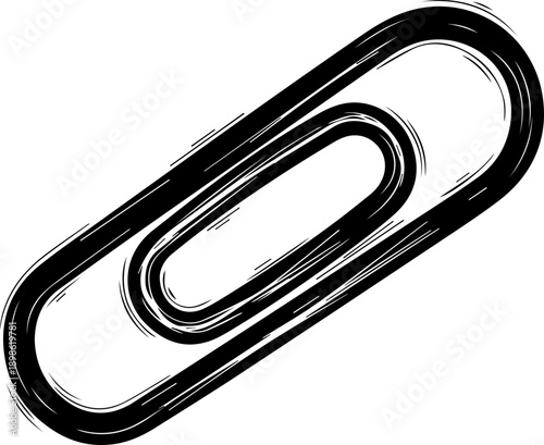 Hand Drawn Stylized Paperclip Sketch for Creative Office Stationery and Organization Concepts