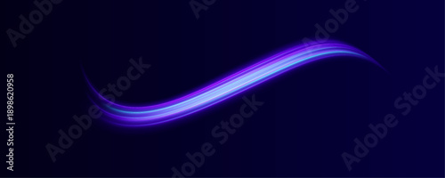 Twirling neon ribbons sweep across a digital landscape. Sparks ignite along curved paths. Abstract motion lines convey speed and energy. 
