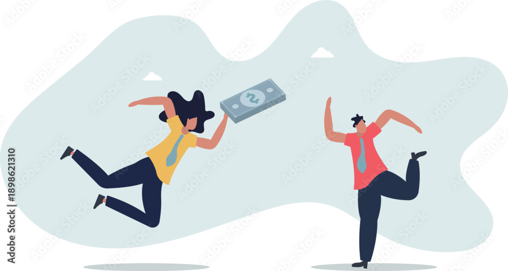 Fototapeta premium Stop Corruption, refusing to take bribery money concept.life and employment of people.