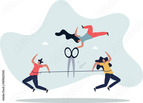 Divorced couple, separation of broken marriage end of relationship concept.life and employment of people.