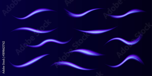 Vivid neon spirals twist dynamically across a dark background. Sparks flash along curved paths. Motion blur conveys acceleration and motion. 