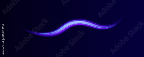 Vibrant neon ribbons twist and flow across a dark scene. Sparks flash dynamically along curves. Motion blur conveys speed and energy. 