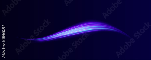 Bright neon ribbons twist across a dark abstract scene. Sparks flash dynamically along motion paths. Motion lines convey energy and velocity. 