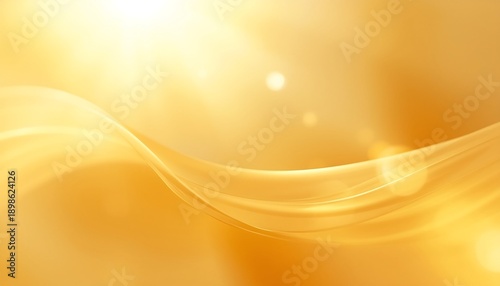 Abstract Golden Wave Background with Smooth Gradient and Light Glow