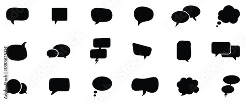 Speech bubble set. Black speech bubble collection. speech bubble icons vector set, comic dialog clouds