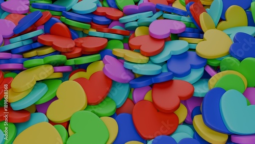 3d colourful hearts love saint valentine day