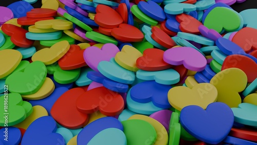 3d colourful hearts love saint valentine day