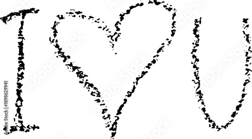 I Love You. Chalk Hand Drawn Lettering.