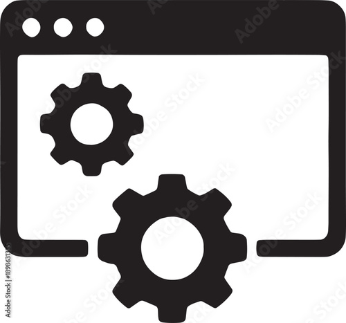 A gear mechanism containing binary code digits 0 and 1, representing the high-performance binary instruction format and low-level compilation of WebAssembly, tech focused icon
