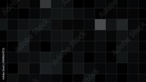 Grey black simple abstract square background with grid, geometric animation