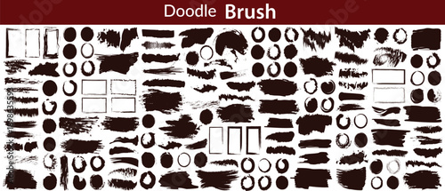 Brush stroke set, calligraphy ink paint lines, sketchy brush strokes grunge, bold lines and squiggles marker stripe