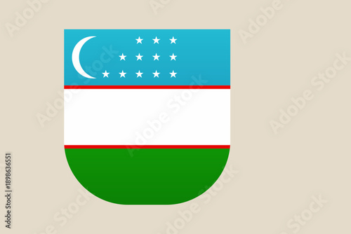 Free Download Uzbekistan Flag presented in a modern vector shield badge, a patriotic national symbol for international design projects. - GFXLoad