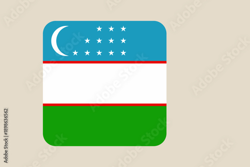 Free Download Uzbekistan Flag stylized as a modern rounded square icon, a vector illustration for national and patriotic design. - GFXLoad