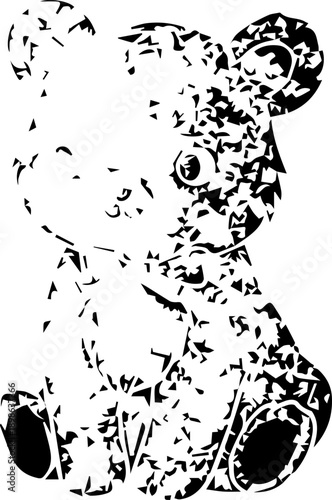 Two Blue Textured Bear Cubs in a Forest Foliage Setting for Kids Storybook Illustration