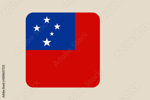 Samoan national flag illustrated as a modern square vector icon with rounded corners, perfect for web or app design. Free Download Samoan national flag illustrated as a modern square vector icon with rounded corners, perfect for web or app design. - GFXLoad
